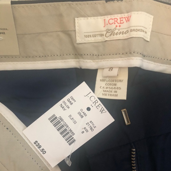 NWT JCrew 5 inch inseam Navy chino shorts -size 8 - Picture 3 of 4